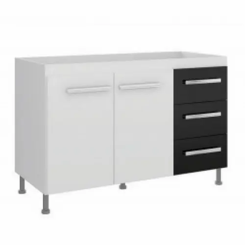 BAJO MESADA 120 BLANCO NEGRO COD 603