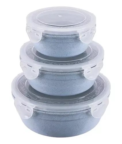 SET VIANDAS 3 PIEZAS REDONDO 1800