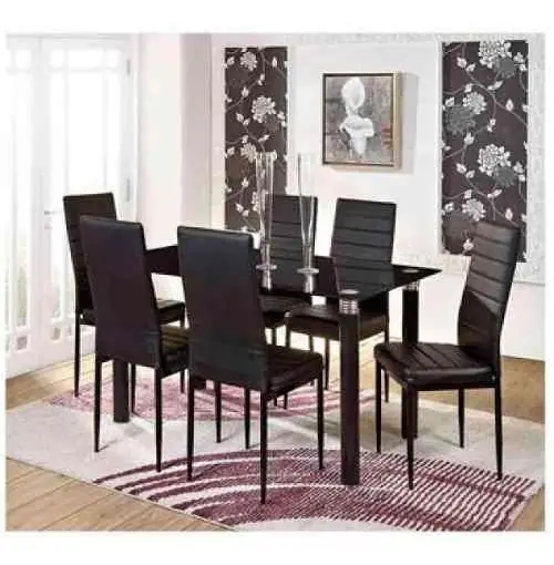 COMEDOR AVATAR 6 SILLAS NEGRO