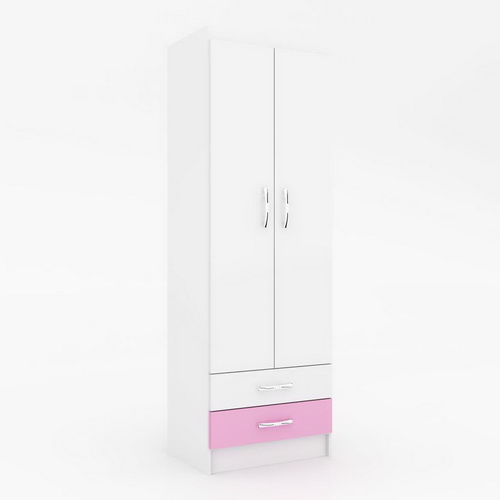 ROPERO 2 PUERTAS BLANCO ROSA