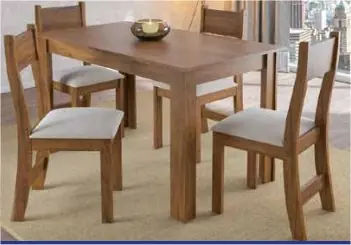 COMEDOR CELESTE B IMBUIA 4 SILLAS BRISA PASTEL
