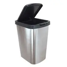 PAPELERA 9L CON TAPA RESORTE METALIZADO