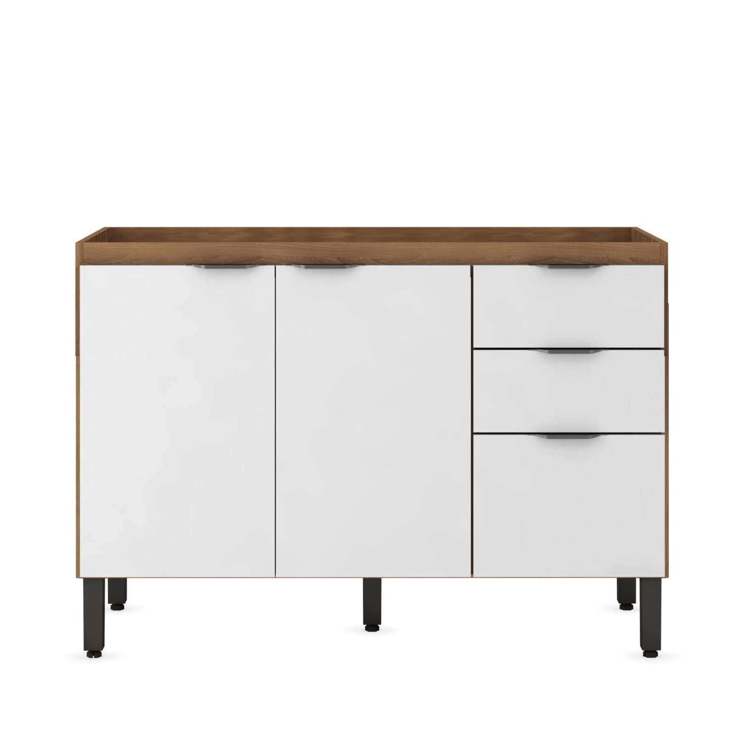 BAJO MESADA 3 PUERTAS 2 CAJONES ALMENDRA BLANCO 93231-153