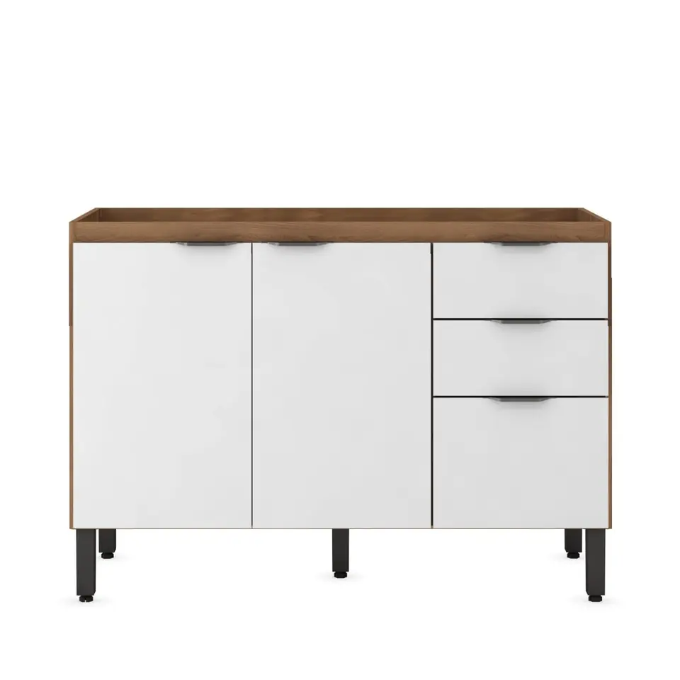 BAJO MESADA 3 PUERTAS 2 CAJONES ALMENDRA BLANCO 93231-153