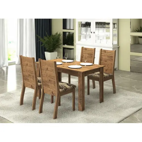 JUEGO DE COMEDOR DE 4 SILLAS HORTENCIA