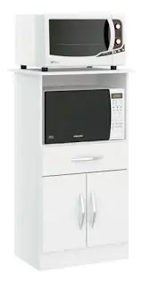 MUEBLE PARA HORNO Y MICRO BLANCO 2 PUERTAS 1 CAJON COD 509