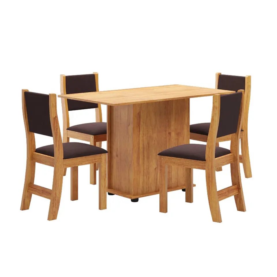 COMEDOR DIAMANTE 4 SILLAS MIEL