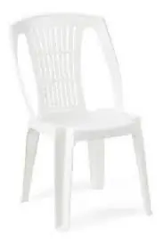 SILLA DE PLASTICO MOR SIN POSABRAZOS BLANCA BISTRO 15151103