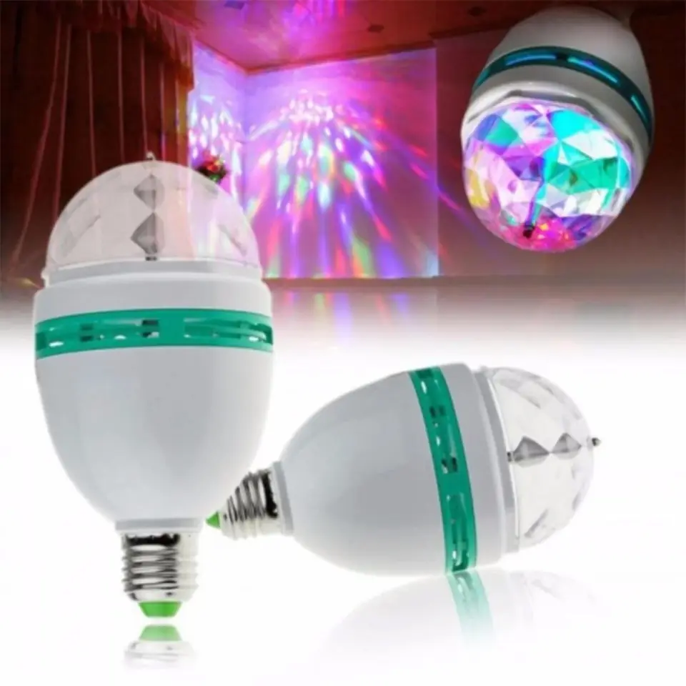 LAMPARA BOLA DE LUCES LED RGB GIRATORIA XMQ