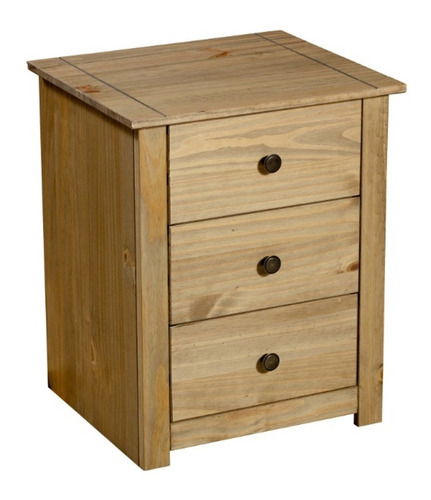 MESA DE LUZ 3 CAJONES MADERA MACISA