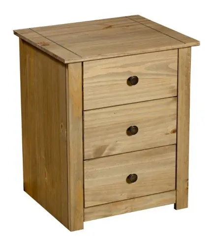 MESA DE LUZ 3 CAJONES MADERA MACISA