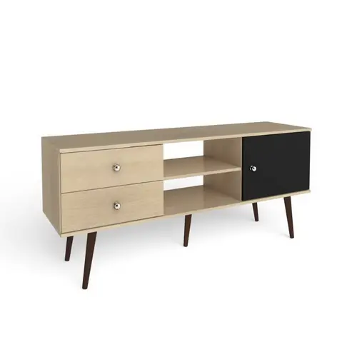 RACK ESTILO RETRO NATURAL NEGRO