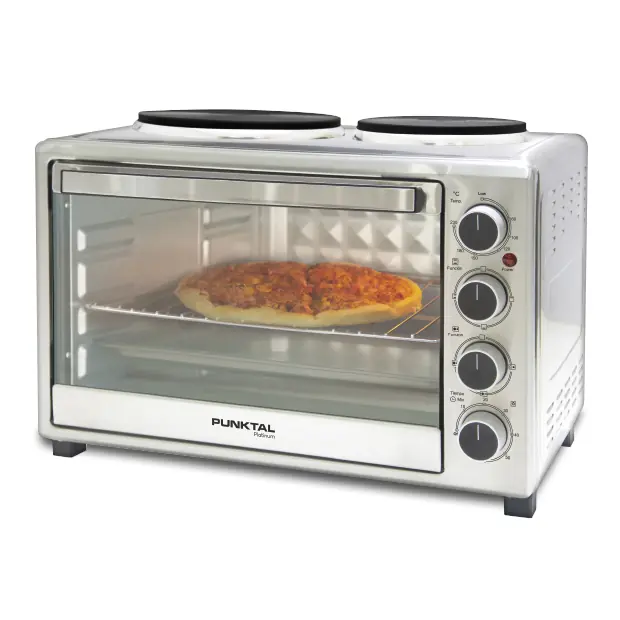 HORNO ELECTRICO PUNKTAL 35L INOX 2 DISCOS PK-36INOX