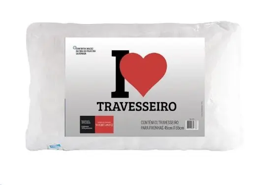 ALMOHADA I LOVE TRAVESSEIRO FIBRA 45X65CM