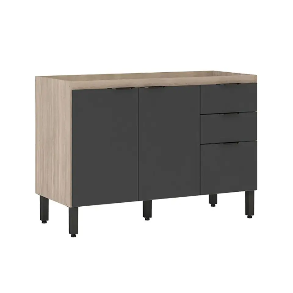 BAJO MESADA 3 PUERTAS 2 CAJONES AVENA TOUCH GRIS 93231-163