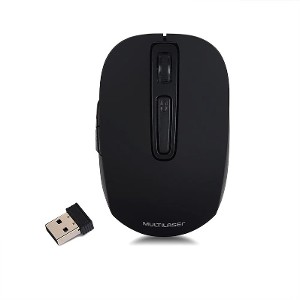 MOUSE INALAMBRICO RECARGABLE NEGRO 1600 DPI MULTILASER MO277