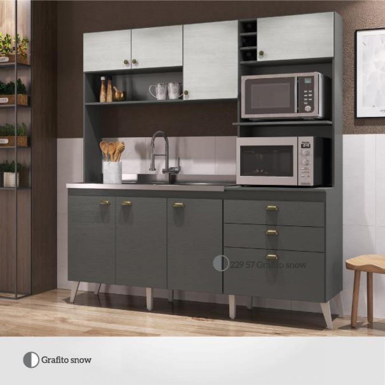 COCINA COMPCTA DONNA COLOR GRAFITO SNOW