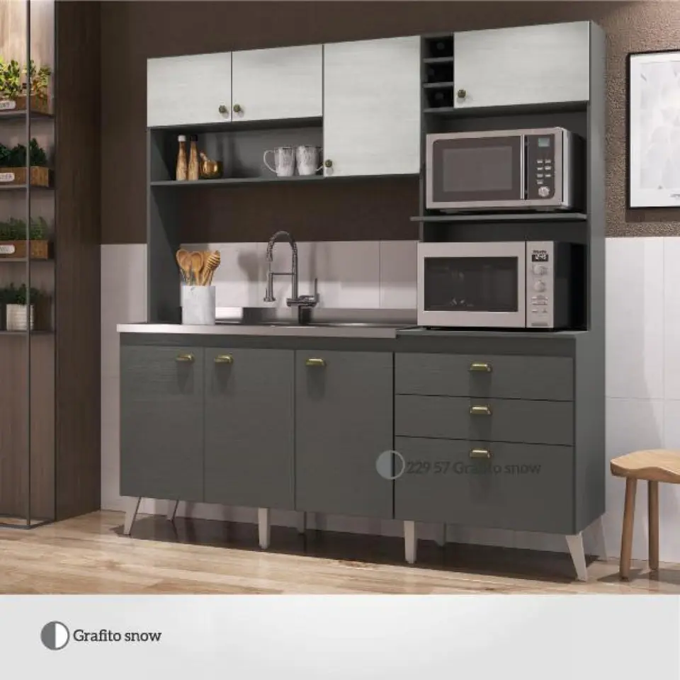 COCINA COMPCTA DONNA COLOR GRAFITO SNOW