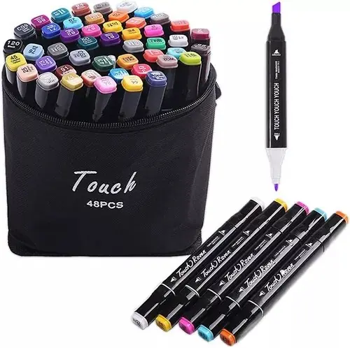 MARCADORES DE COLORES DOBLE PUNTA X 48