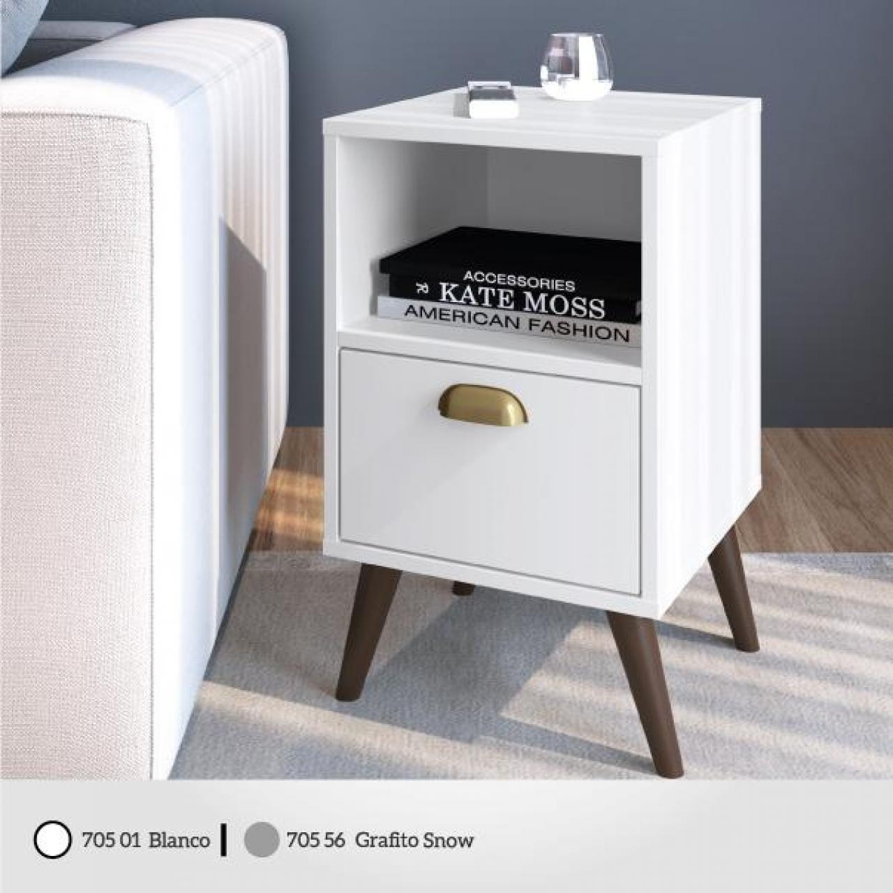 MESA DE LUZ 1 CAJON BLANCO 705-01