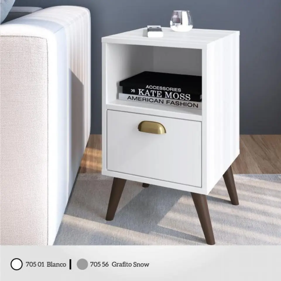 MESA DE LUZ 1 CAJON BLANCO 705-01