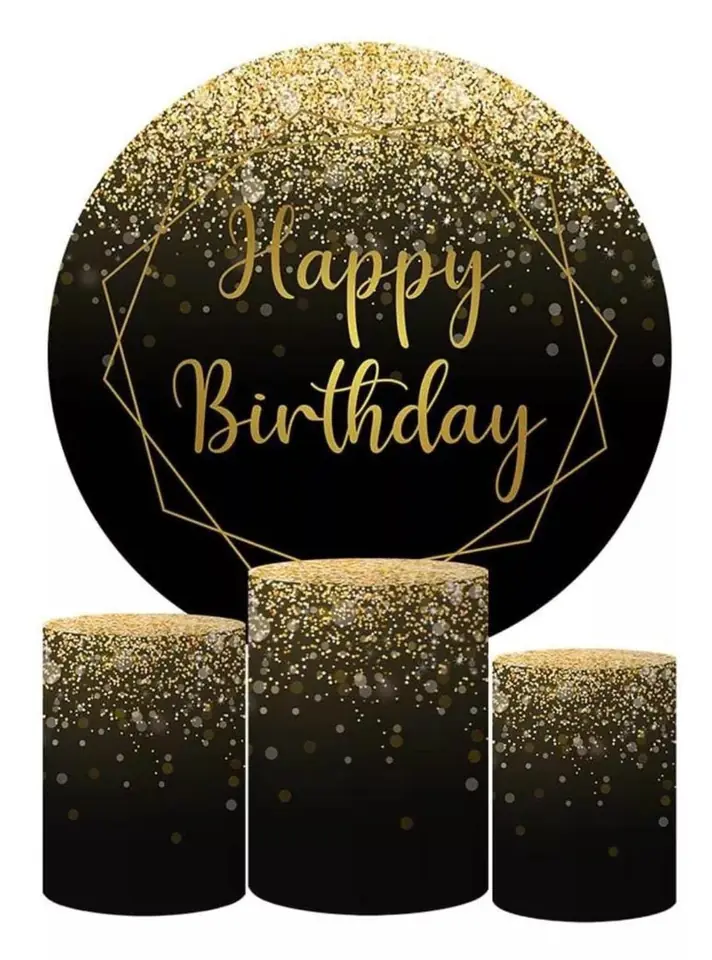 Kit panel circular trio de fundas - Happy Birthday