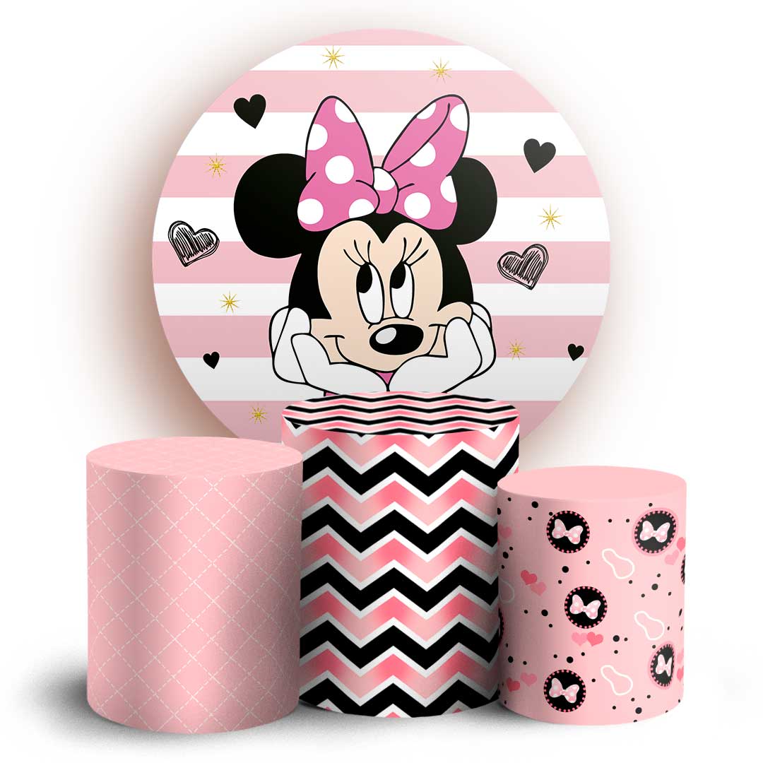 Kit panel circular trio de fundas - Minnie Rosa