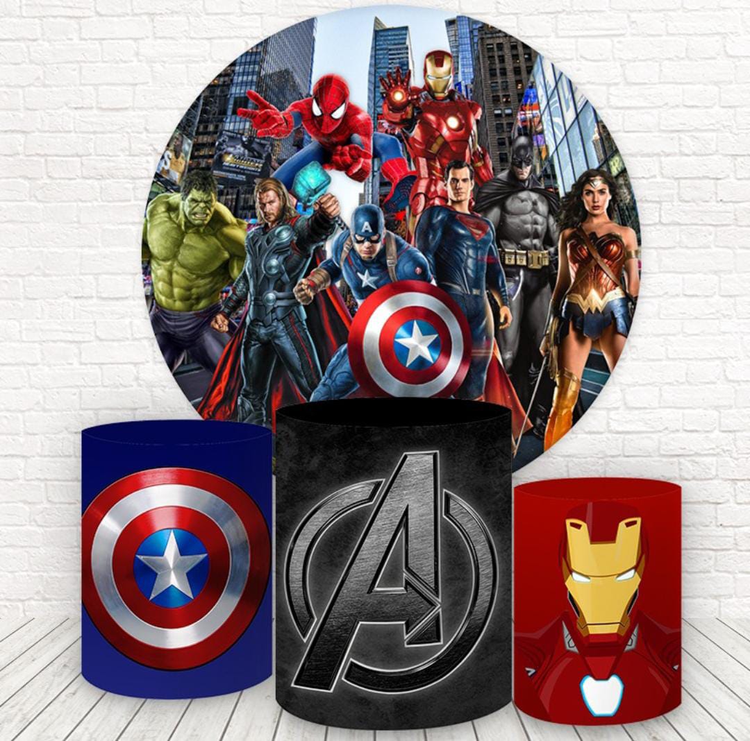 Kit panel circular trio de fundas - Super Heroes Advengers