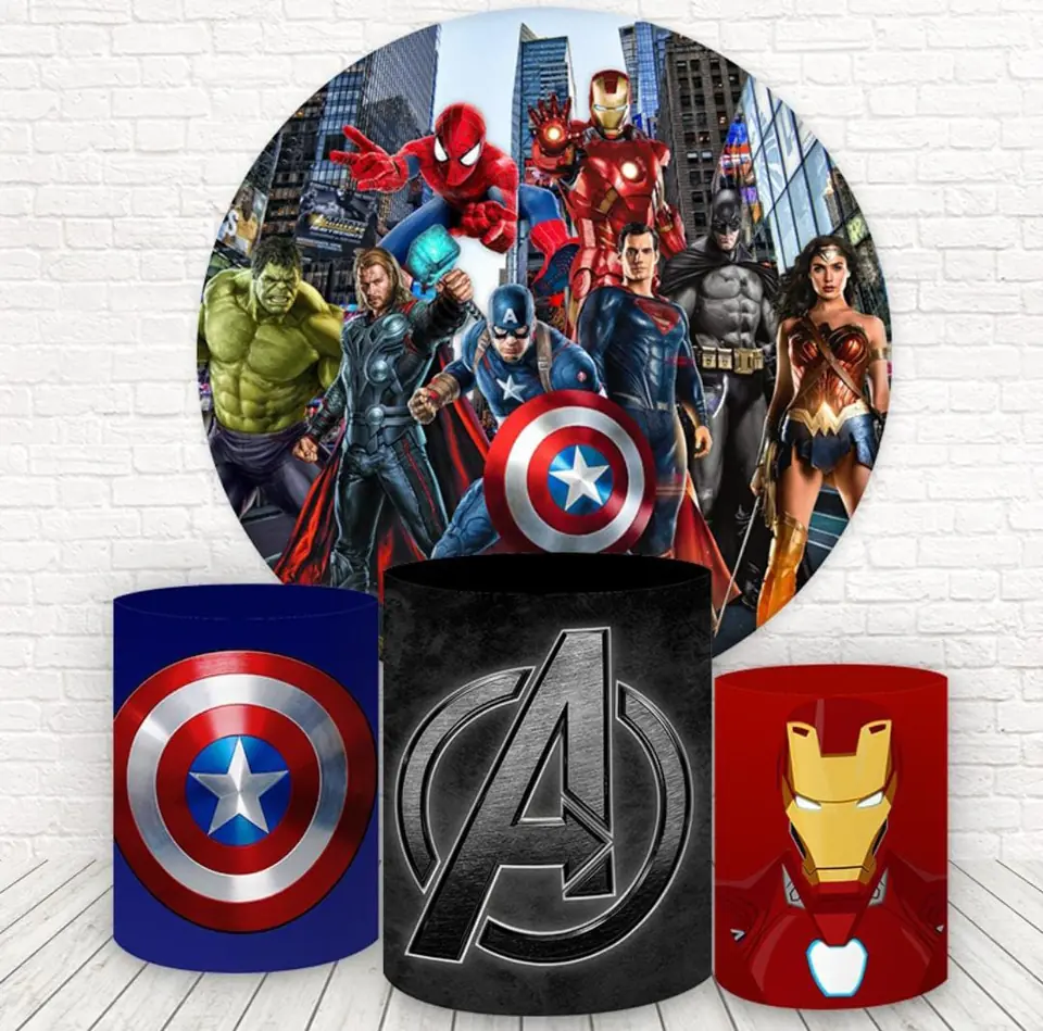 Kit panel circular trio de fundas - Super Heroes Advengers