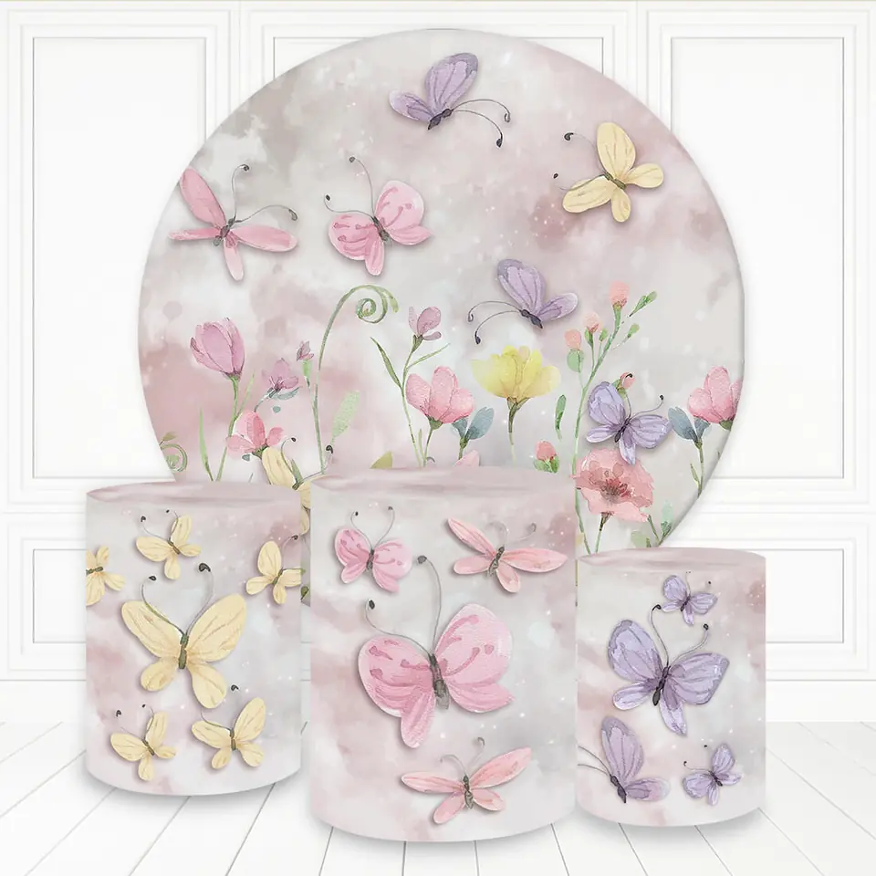 Kit panel circular trio de fundas - Mariposas