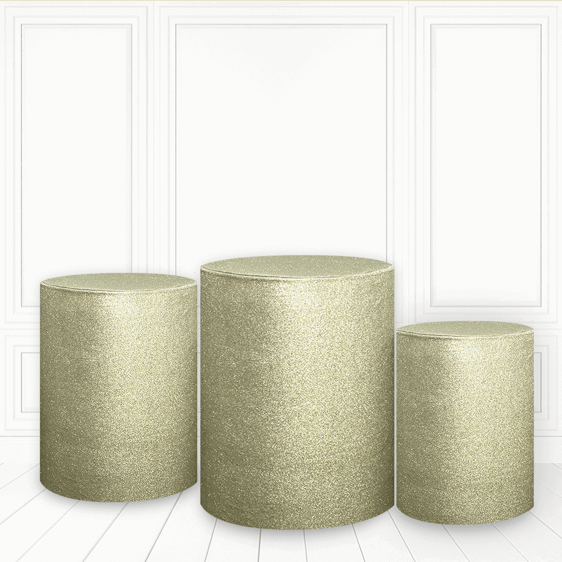 Trio de fundas - 3D Glitter Dorado