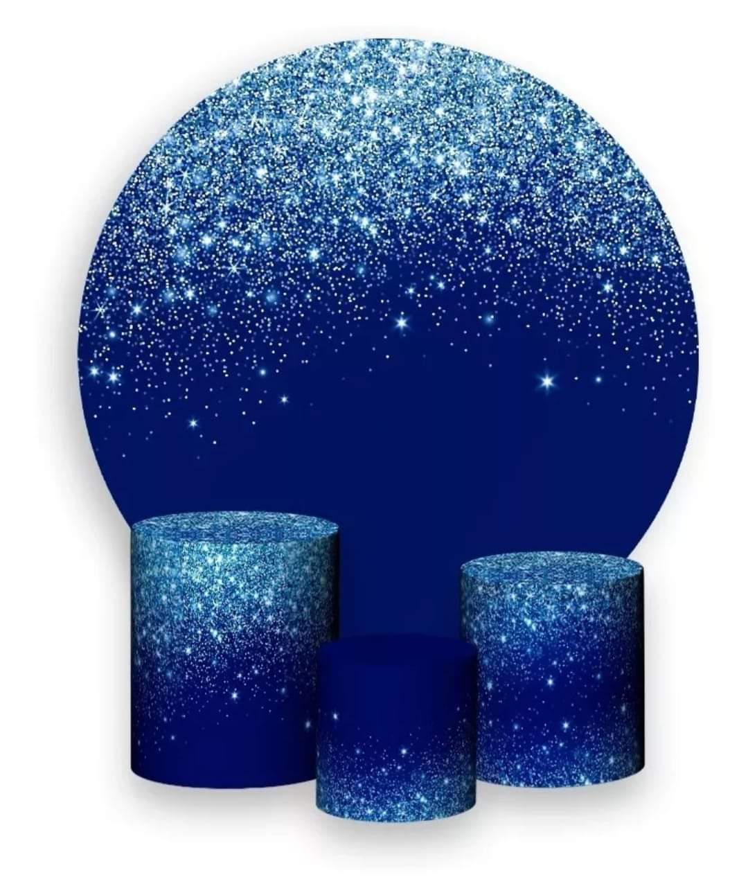 Kit panel circular trio de fundas - Glitter Azul