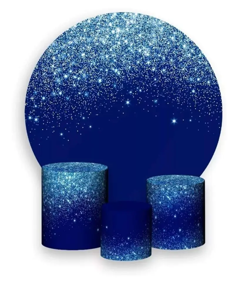 Kit panel circular trio de fundas - Glitter Azul
