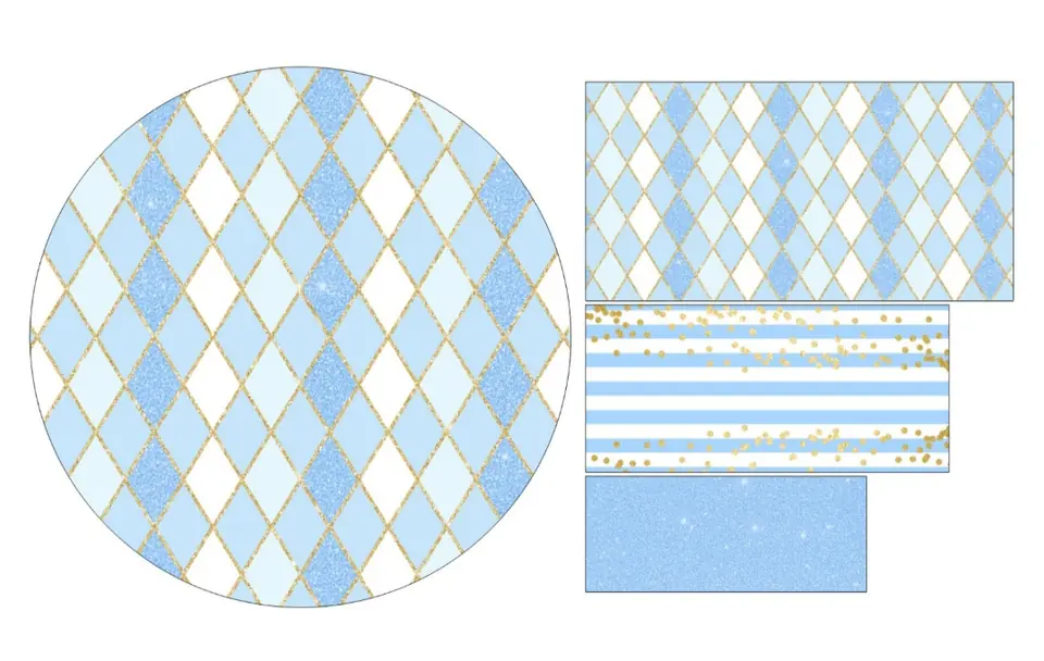 Kit panel circular trio de fundas - Rombos