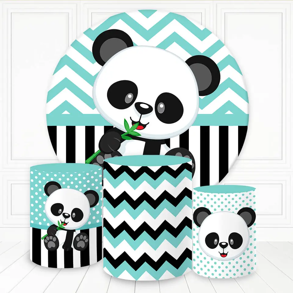 Kit panel circular trio de fundas - Oso Panda