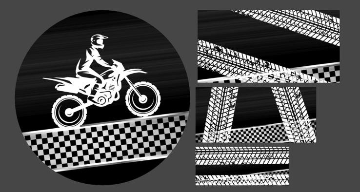 Kit panel circular trio de fundas - Moto Cross