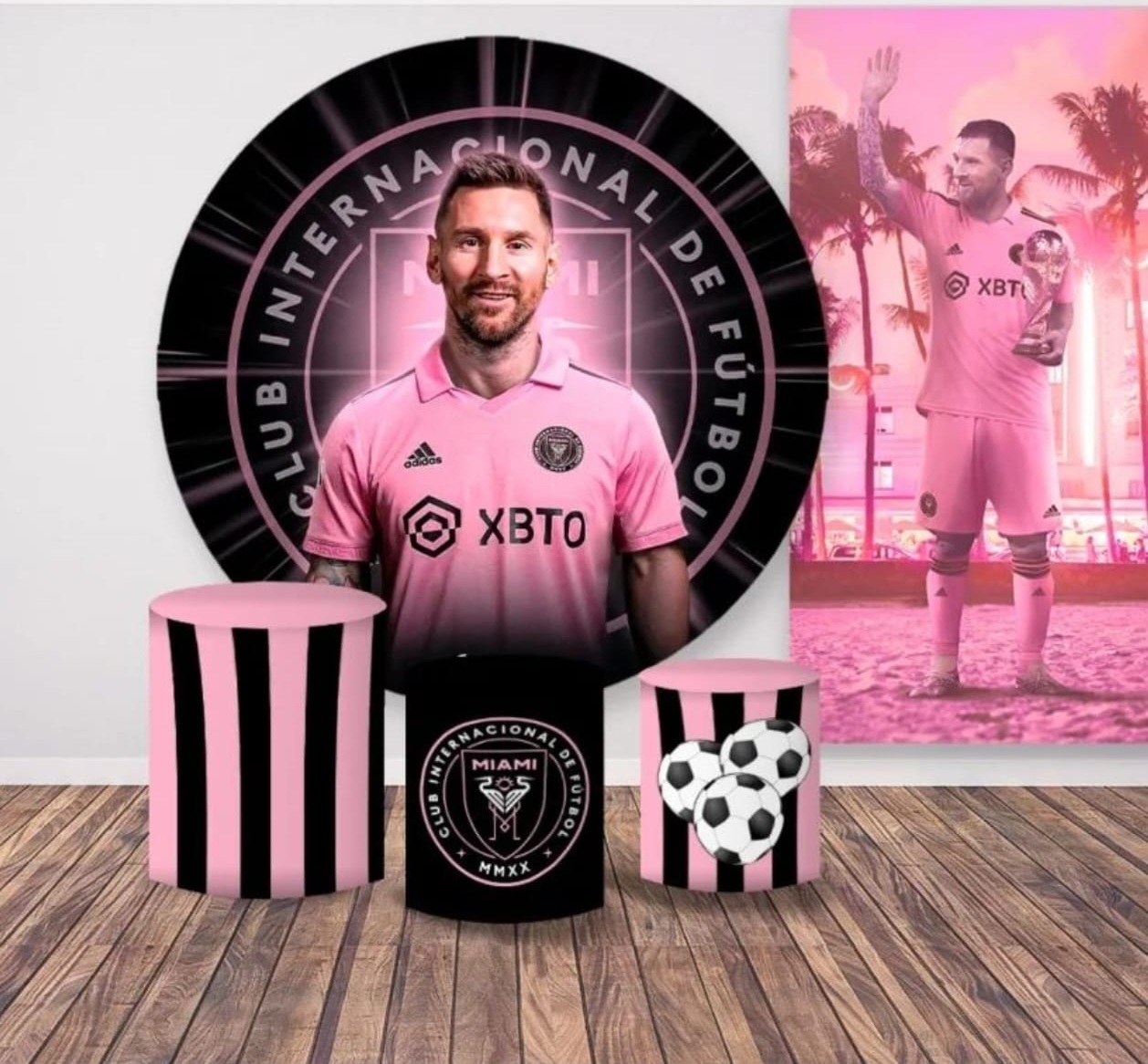 Kit panel circular,panel lateral trio de fundas - Messi Inter