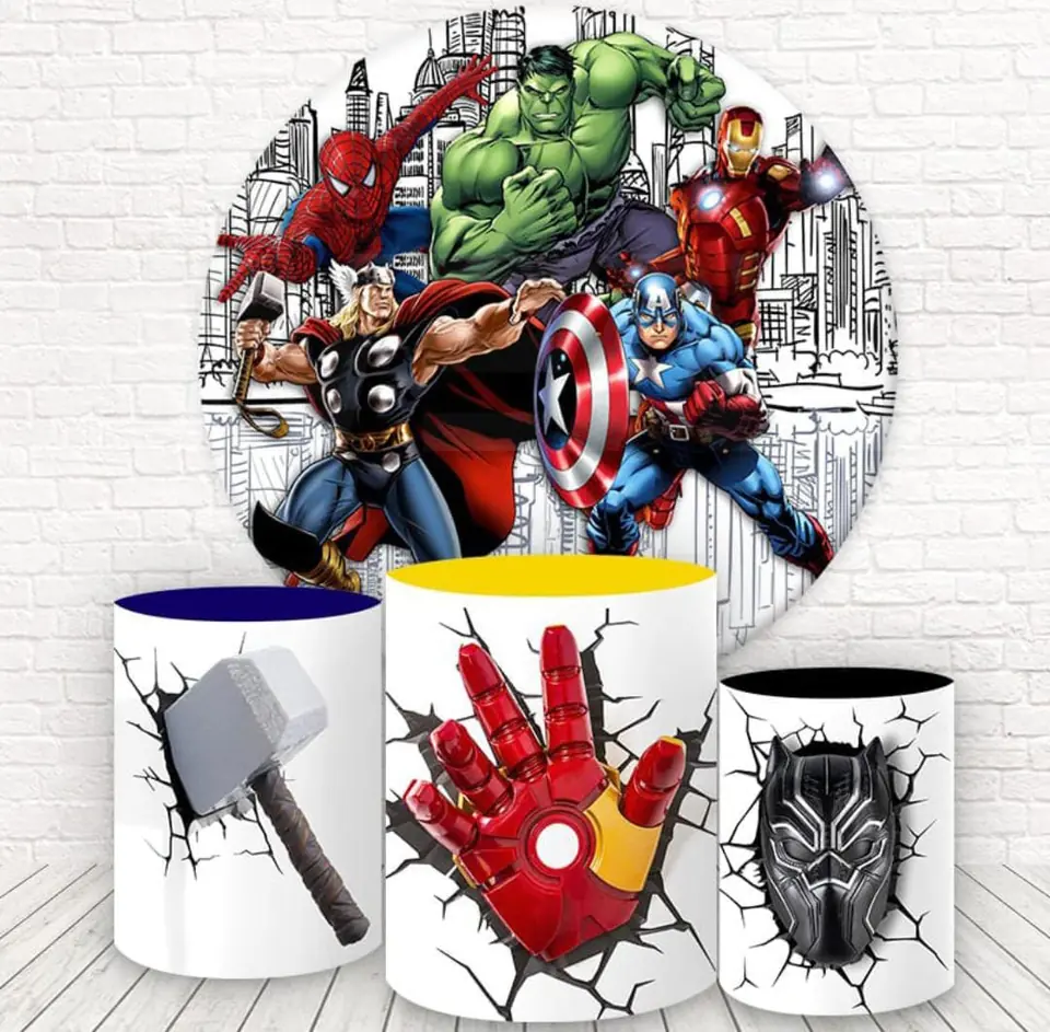 Kit panel circular trio de fundas - Super Heroes Advengers