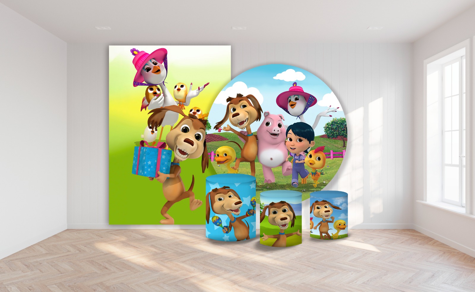 Kit panel circular,panel lateral trio de fundas – Perro Chocolo