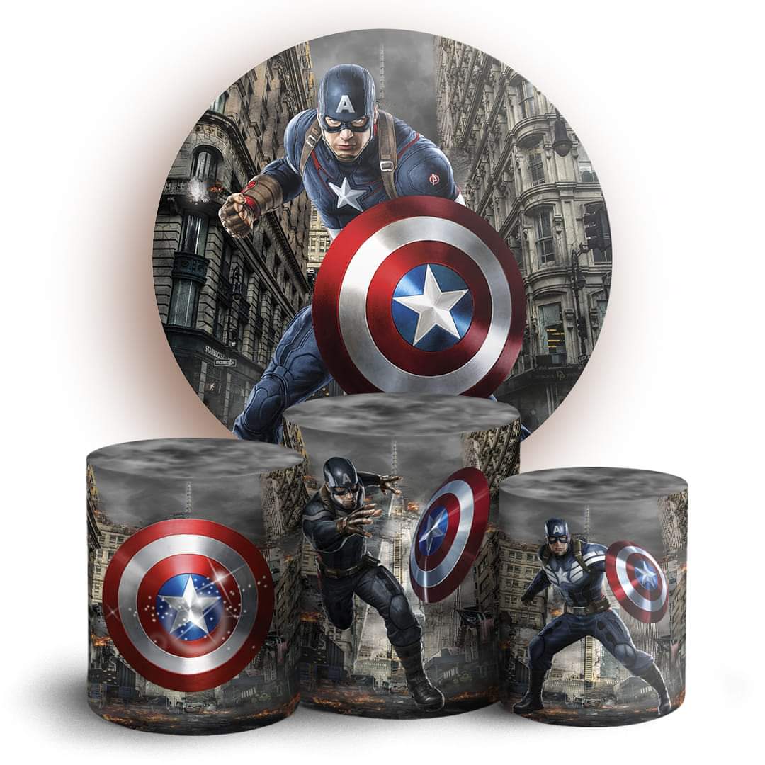 Kit panel circular trio de fundas -Capitan America