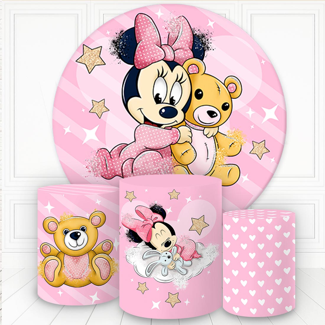 Kit panel circular trio de fundas - Minnie