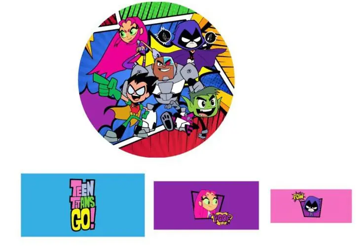 Kit panel circular trio de fundas - Titans Go