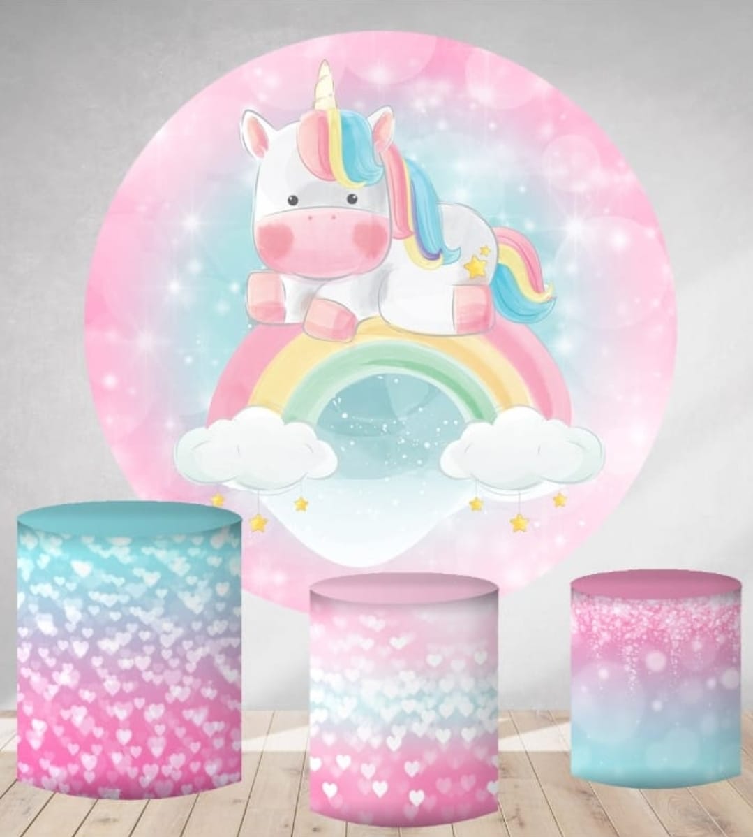 Kit panel circular trio de fundas - Unicornio
