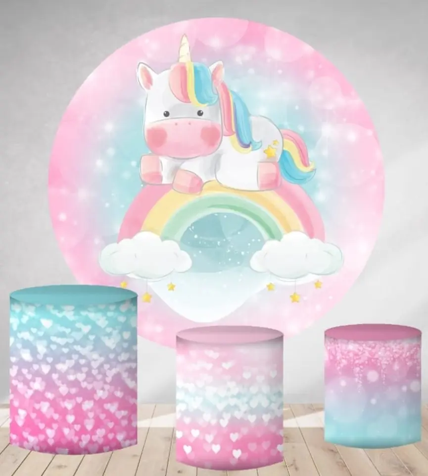 Kit panel circular trio de fundas - Unicornio