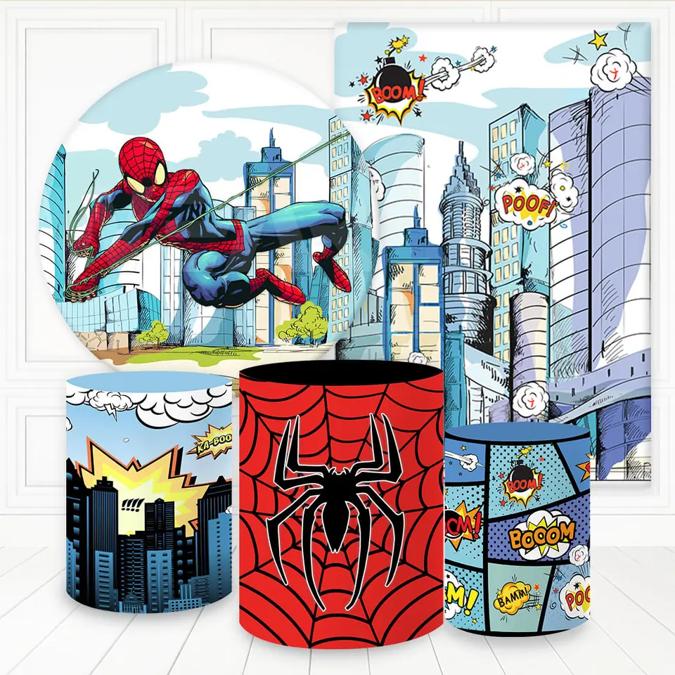 Kit panel circular,panel lateral trio de fundas - Hombre Araña