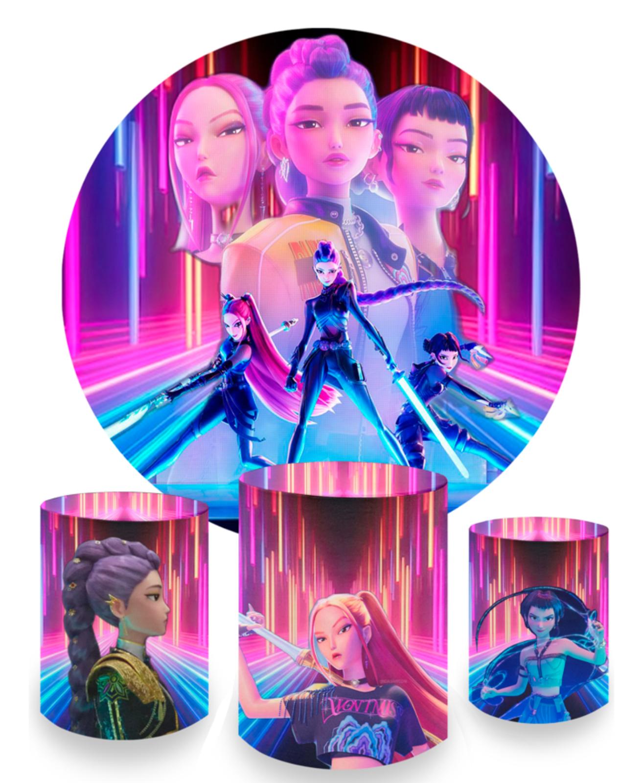 Kit panel circular trio de fundas – Guerreras K-Pop Demon