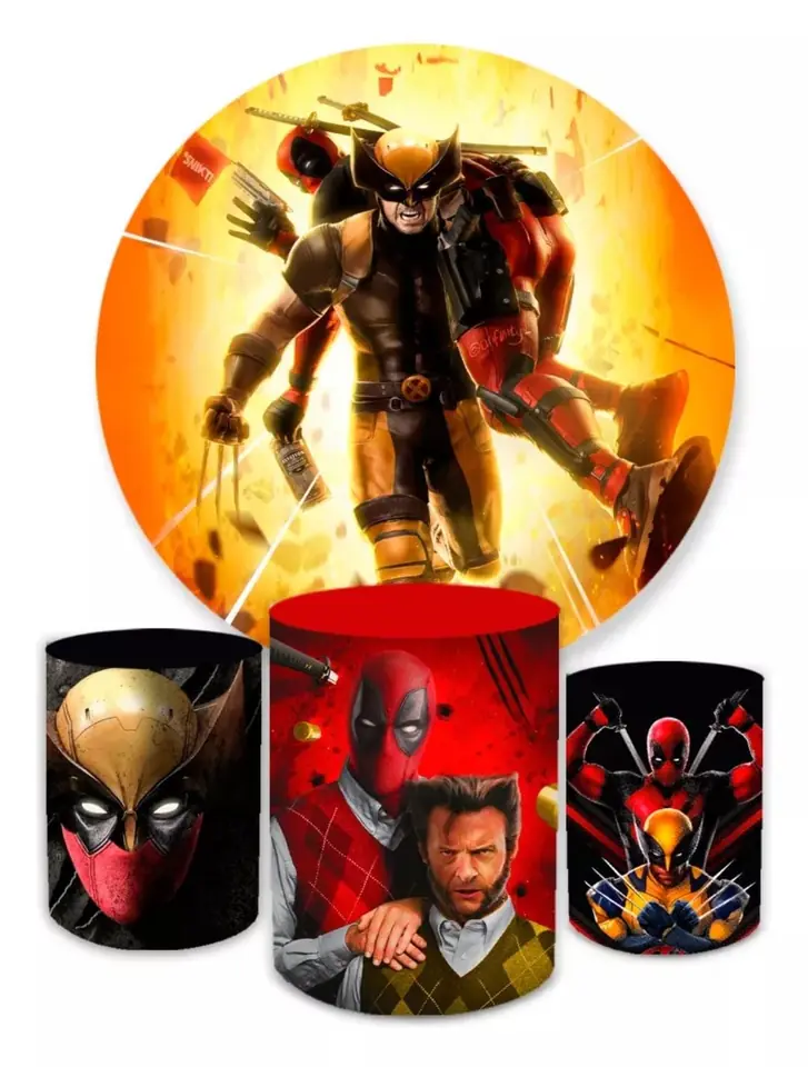 Kit panel circular trio de fundas - Deadpool