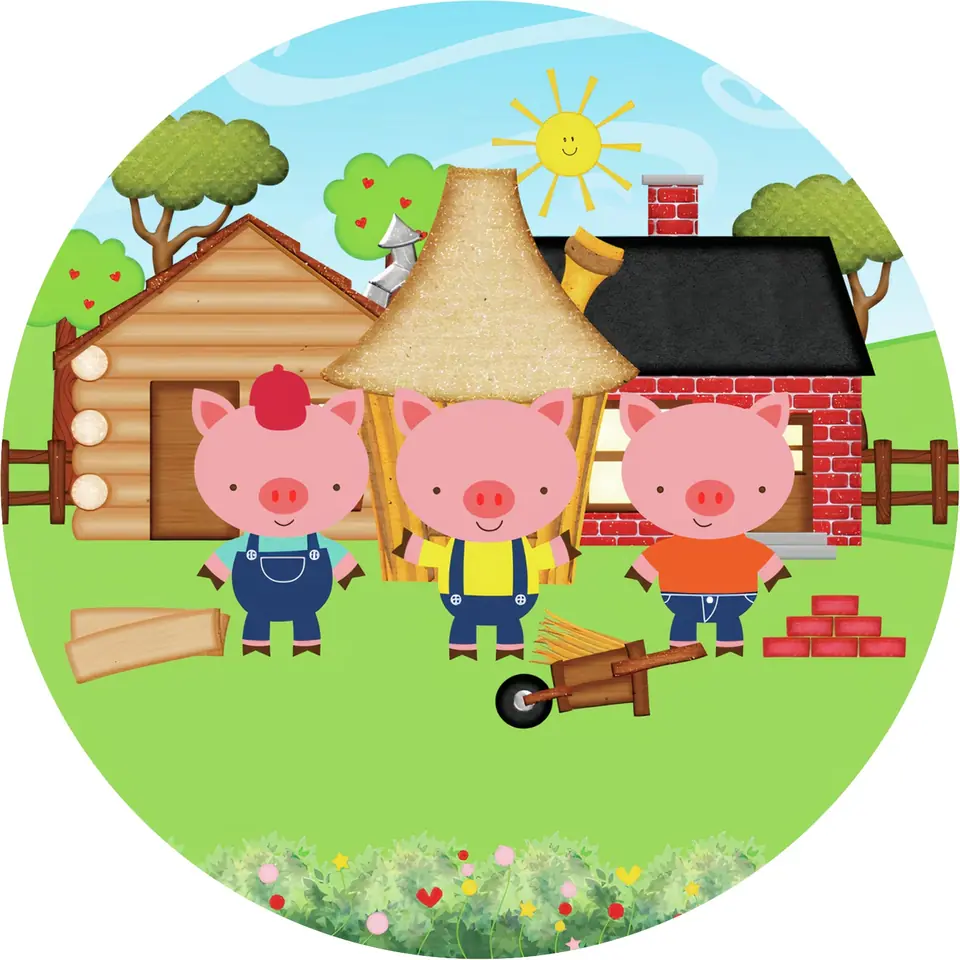 Panel Circular - Los tres Cerditos