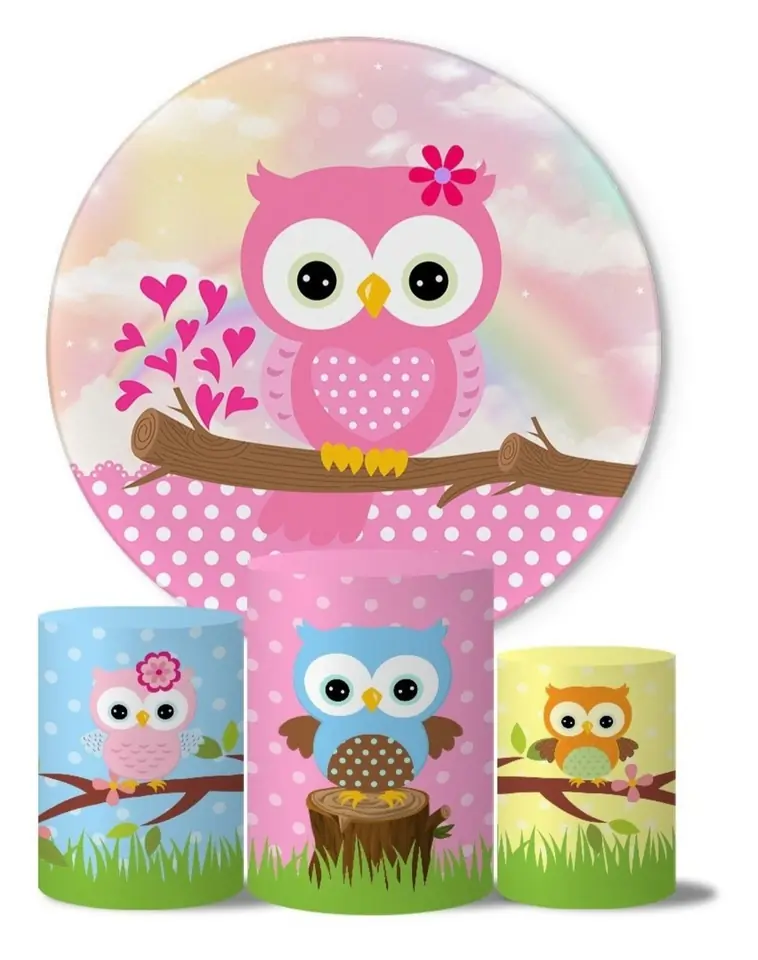 Kit panel circular trio de fundas - Búhos