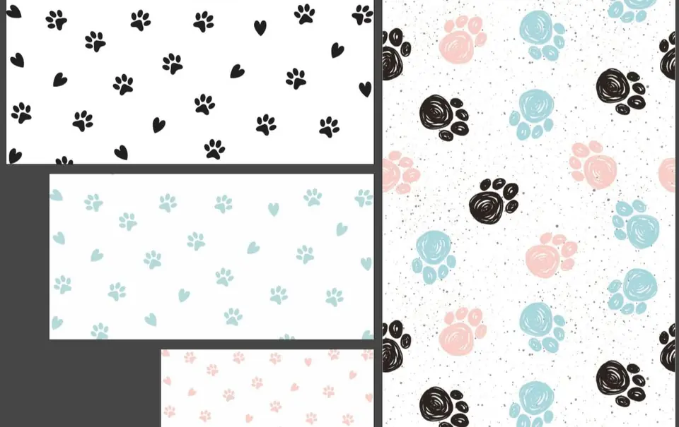 Trio de Fundas,Panel Lateral - Huellas Perrito